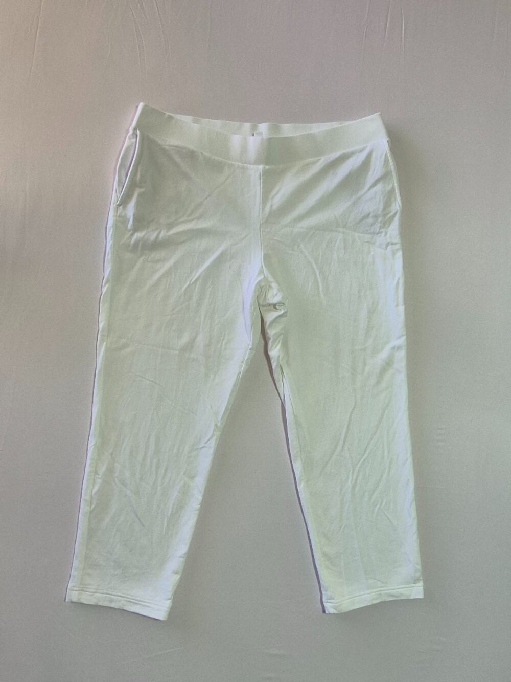 J. Jill Pure Jill Affinity French Terry Slim Crop Pants White Womens Size L